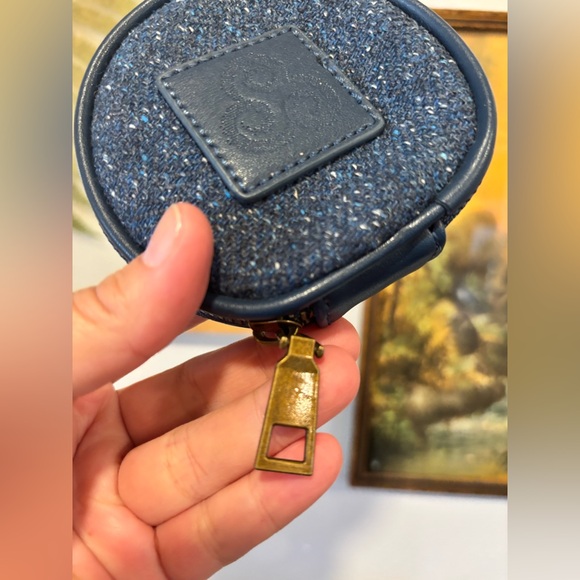 Aran Woollen Mills Blue Tweed Coin Purse 100% Wool Made in Ireland - Picture 2 of 7